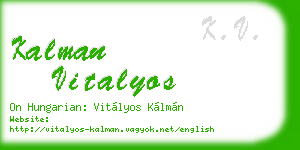 kalman vitalyos business card