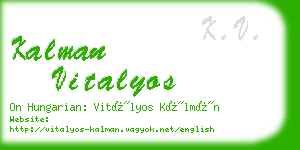 kalman vitalyos business card